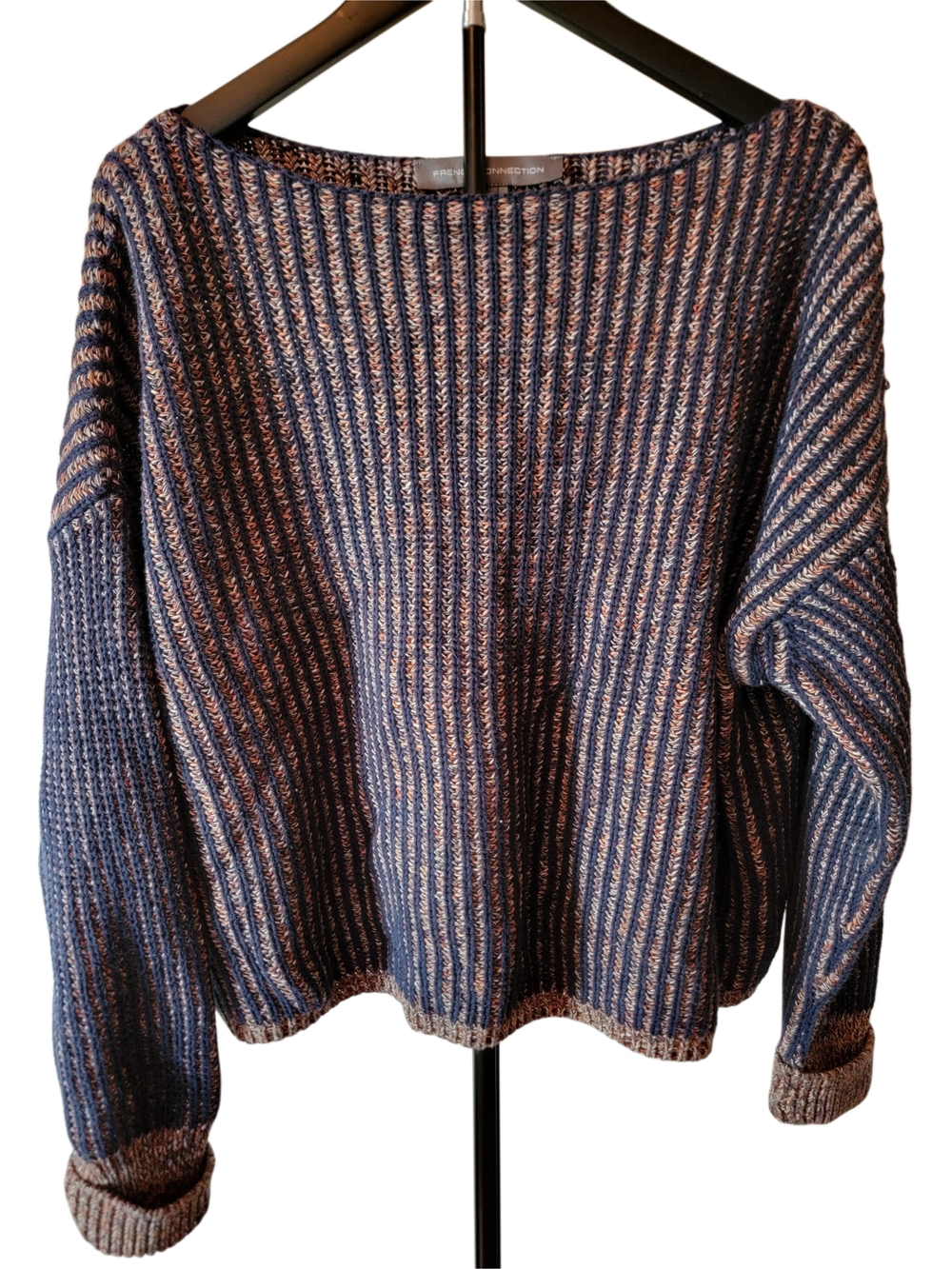 French Connection Millie Mozart Reverse Stitch Boat Neck Sweater - Large - EUC